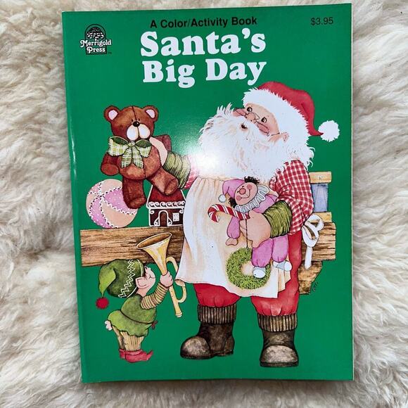 NOS 1980s Unused Merigold Press Santa's Big Day Color/Activity Book - Picture 1 of 9